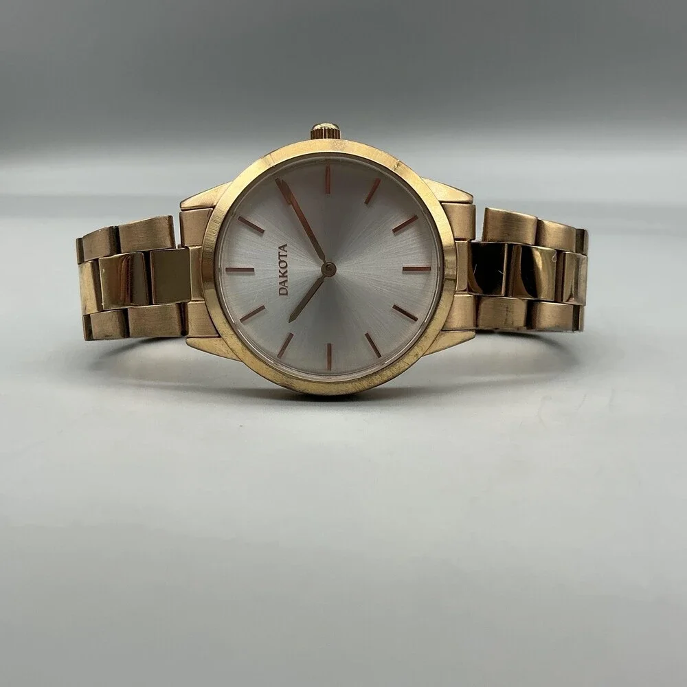 Dakota Womens Watch 36mm Silver Gold Two Tone Bracelet New Battery 6.75